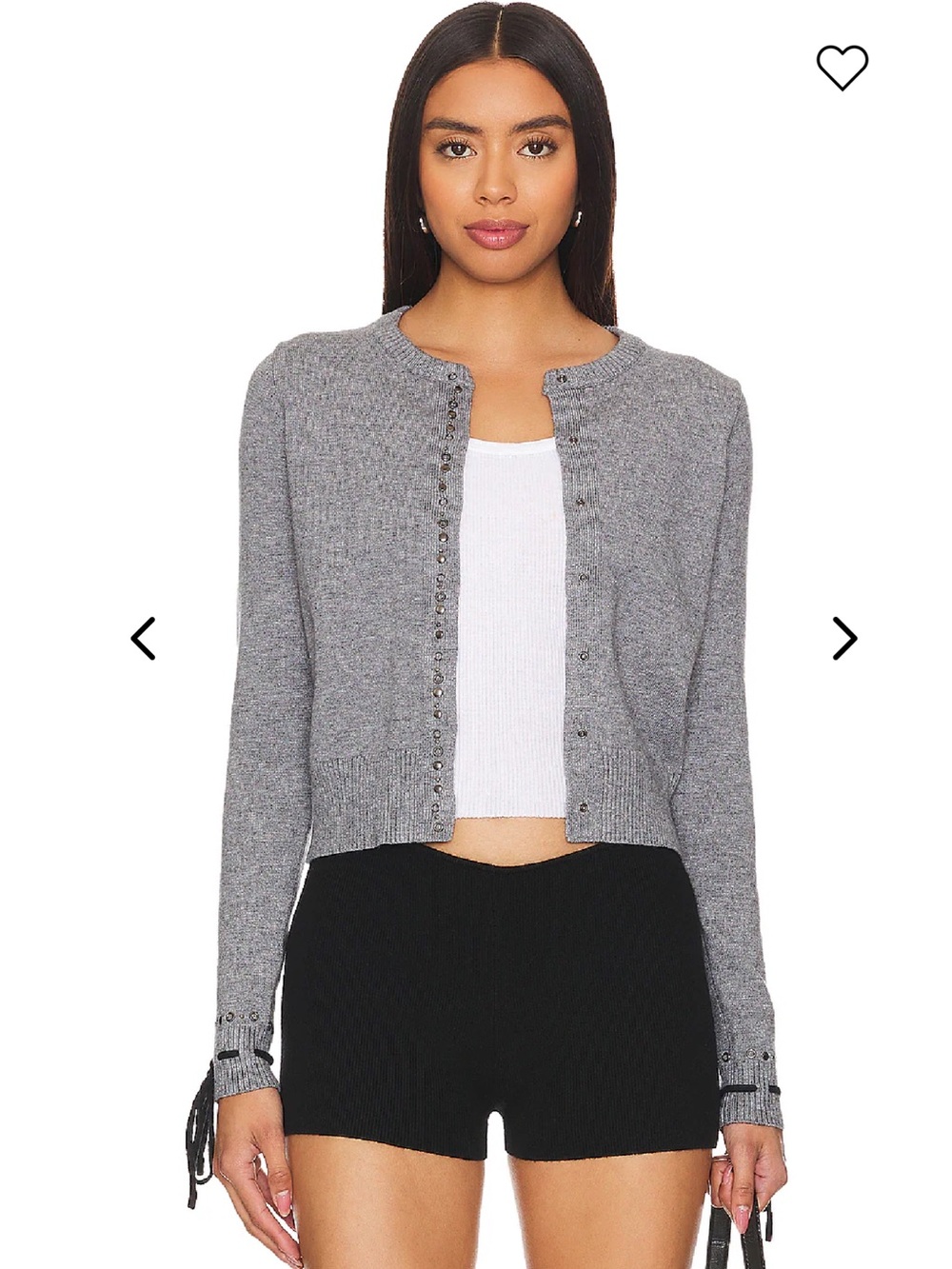 JADED LONDON Sienna Cardigan Gray Snap Front Size S